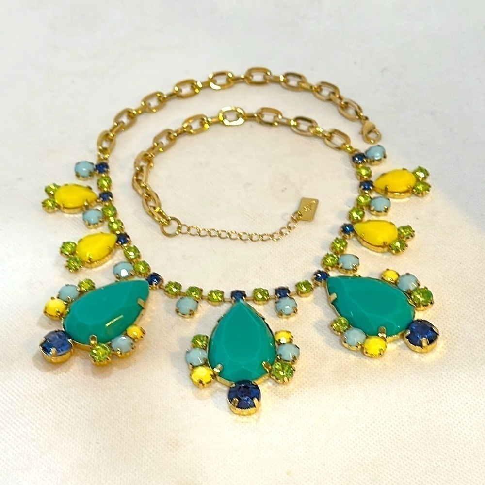 Lilly Pulitzer Spring Fling Shirley Blue Statement Necklace 21”-23” - NWOT